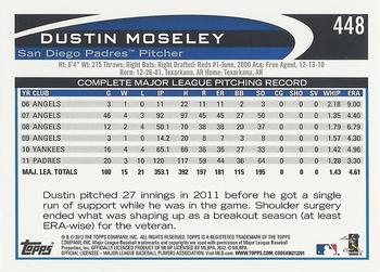 2012 Topps #448 Dustin Moseley Back