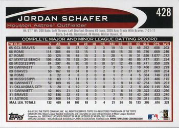 2012 Topps #428 Jordan Schafer Back