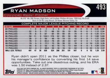 2012 Topps #493 Ryan Madson Back