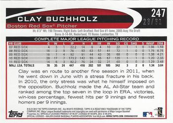 2012 Topps - Black #247 Clay Buchholz Back