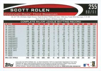 2012 Topps - Black #255 Scott Rolen Back