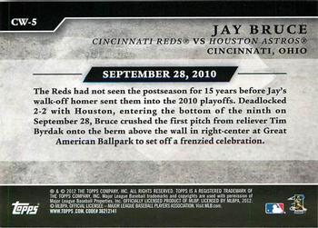 2012 Topps - Classic Walk-Offs #CW-5 Jay Bruce Back