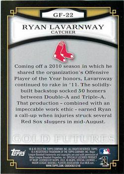 2012 Topps - Gold Futures #GF-22 Ryan Lavarnway Back
