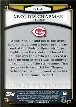 2012 Topps - Gold Futures #GF-8 Aroldis Chapman Back