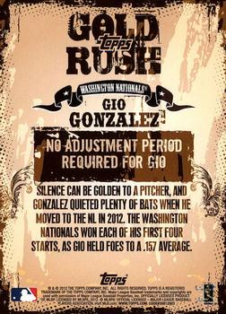 2012 Topps - Gold Rush Wrapper Redemption (Series 1) #74 Gio Gonzalez Back