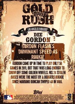 2012 Topps - Gold Rush Wrapper Redemption (Series 1) #75 Dee Gordon Back