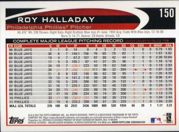 2012 Topps - Gold Sparkle #150 Roy Halladay Back