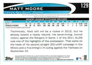 2012 Topps - Gold Sparkle #129 Matt Moore Back