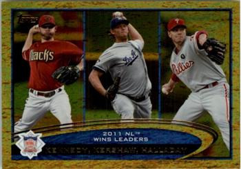 2012 Topps - Gold Sparkle #156 Ian Kennedy / Clayton Kershaw / Roy Halladay Front