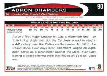 2012 Topps - Gold Sparkle #90 Adron Chambers Back