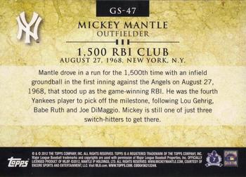 2012 Topps - Gold Standard #GS-47 Mickey Mantle Back
