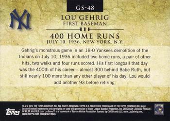 2012 Topps - Gold Standard #GS-48 Lou Gehrig Back