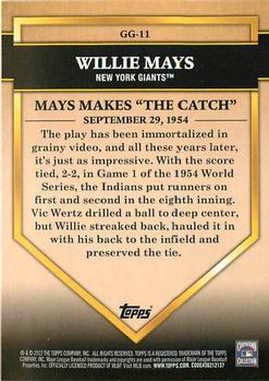2012 Topps - Golden Greats #GG-11 Willie Mays Back