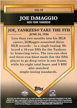 2012 Topps - Golden Greats #GG-22 Joe DiMaggio Back