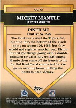 2012 Topps - Golden Greats #GG-32 Mickey Mantle Back