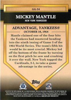 2012 Topps - Golden Greats #GG-34 Mickey Mantle Back