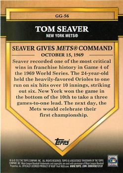 2012 Topps - Golden Greats #GG-56 Tom Seaver Back
