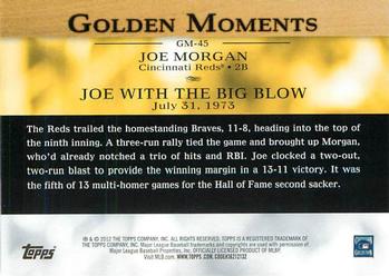 2012 Topps - Golden Moments (Series 1) #GM-45 Joe Morgan Back
