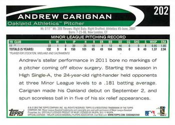 2012 Topps - Red #202 Andrew Carignan Back