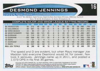 2012 Topps - Red #16 Desmond Jennings Back