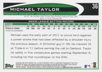 2012 Topps - Red #36 Michael Taylor Back