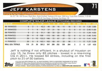 2012 Topps - Red #71 Jeff Karstens Back