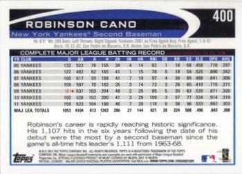 2012 Topps - Red #400 Robinson Cano Back