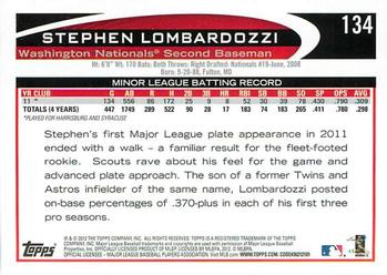 2012 Topps - Blue #134 Steve Lombardozzi Back