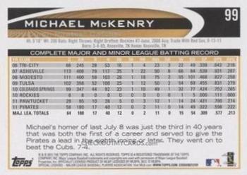2012 Topps - Blue #99 Michael McKenry Back