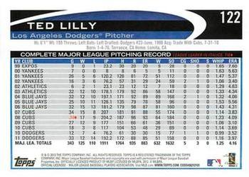 2012 Topps - Blue #122 Ted Lilly Back
