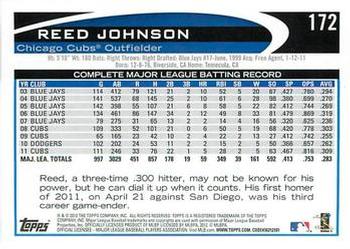 2012 Topps - Blue #172 Reed Johnson Back