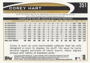 2012 Topps - Blue #351 Corey Hart Back