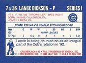 1992 Donruss Cracker Jack I #7 Lance Dickson Back