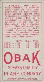 1909-11 Obak (T212) #NNO Harry Ables Back