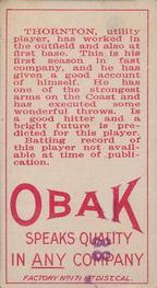 1909-11 Obak (T212) #NNO Frank Thornton Back