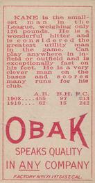 1909-11 Obak (T212) #NNO John Kane Back