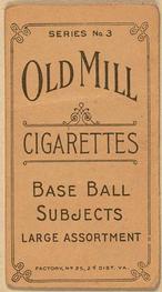 1910 Old Mill Cigarettes T210 #NNO Oscar Dugey Back