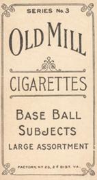 1910 Old Mill Cigarettes T210 #NNO Hooks Back