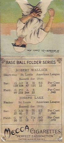 1911 Mecca Double Folders T201 #NNO Joe Lake / Bobby Wallace Back