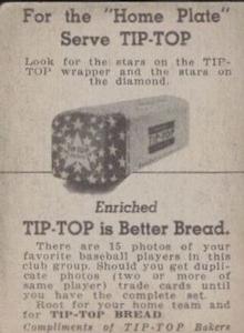 1947 Tip Top (D323) #NNO Bob Doerr Back