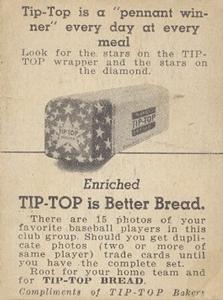 1947 Tip Top (D323) #NNO Thomas Byrne Back