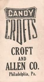 1909 Croft's Candy E92 #NNO Otto Knabe Back