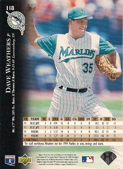1995 Upper Deck - Electric Diamond #118 Dave Weathers Back