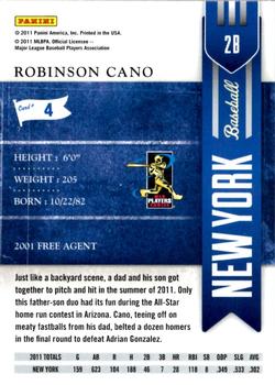 2011 Playoff Contenders #4 Robinson Cano Back