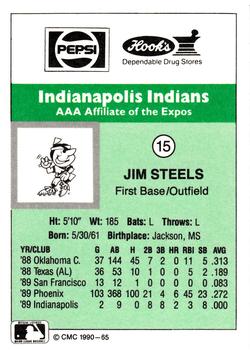 1990 CMC Indianapolis Indians #15 Jim Steels Back