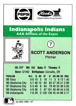 1990 CMC Indianapolis Indians #7 Scott Anderson Back