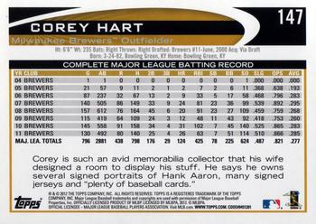 2012 Topps Opening Day #147 Corey Hart Back
