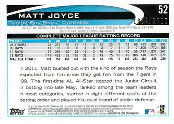 2012 Topps Opening Day - Blue #52 Matt Joyce Back