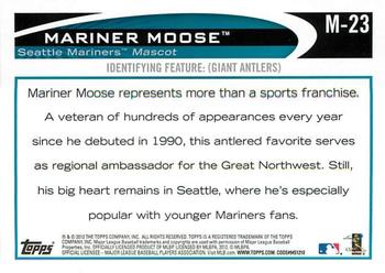 2012 Topps Opening Day - Mascots #M-23 Mariner Moose Back