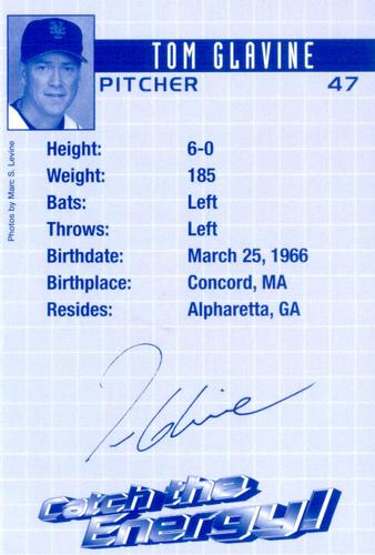 2004 New York Mets Marc S. Levine Photocards #NNO Tom Glavine Back